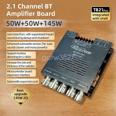 ZK-TB21 PRO Upgraded 2.1CH Subwoofer BT Amplifier Board 50W+50W+145W TPA3116D2