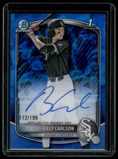 2025 Bowman Draft #CPA-BC Billy Carlson Chrome Sapphire Prospect Auto /199