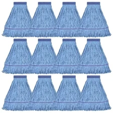 Cleaning Heavy Duty Commercial Loop-End Wet Mop Refill Replacement Head Blue