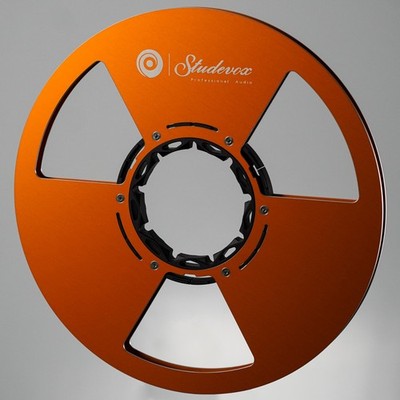 1X Studevox 10.5'' Edge Polished Orange Aluminium Tape Reel For Tape Recorders