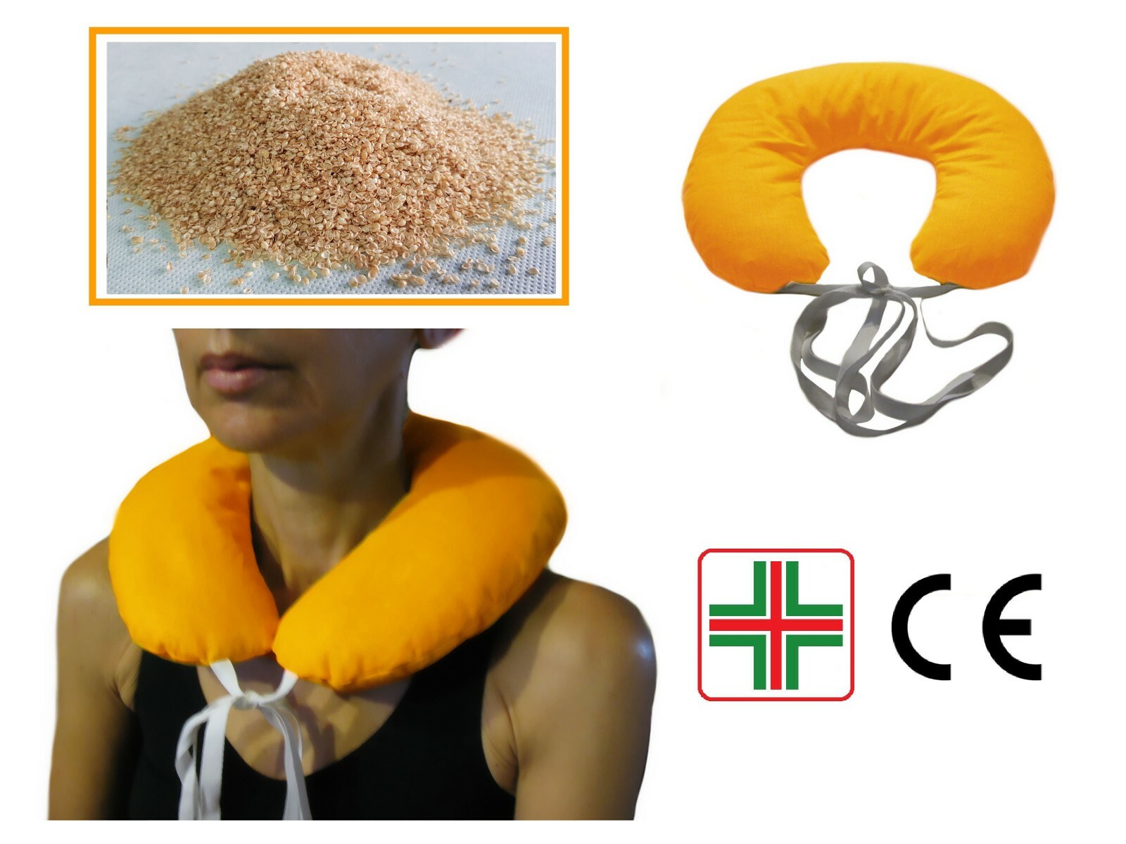 Cuscino con Pula di Miglio Riscaldabile Scaldacollo Cervicale Riscaldante Nuca