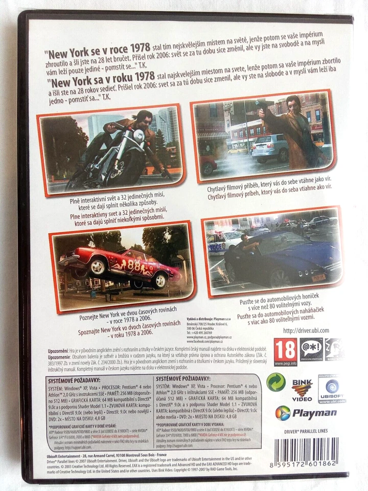 Driver: Parallel Lines, (PC - DVD, 2007), ENG, new, sealed, read description - Image 2 of 4