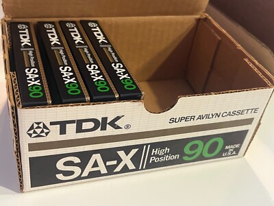 BOX TDK SA-X 90 IEC II/TYPE II Case High Bias Cassette 4 Tapes New Sealed RARE
