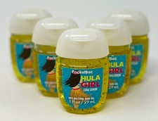 5 BATH  BODY WORKS HULA GIRL LUAU LEMON POCKETBAC ANTI BAC HAND GEL SANITIZER