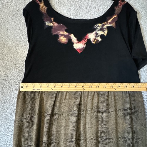 Vintage Carole Little Maxi Dress 6 Boho Chic Art to Wear Floral Animal Patchwork - Picture 12 of 16