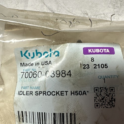 New Kubota 70060-03984 Idler SPROCKET H50A Brand New Fast Free Shipping - Picture 2 of 3