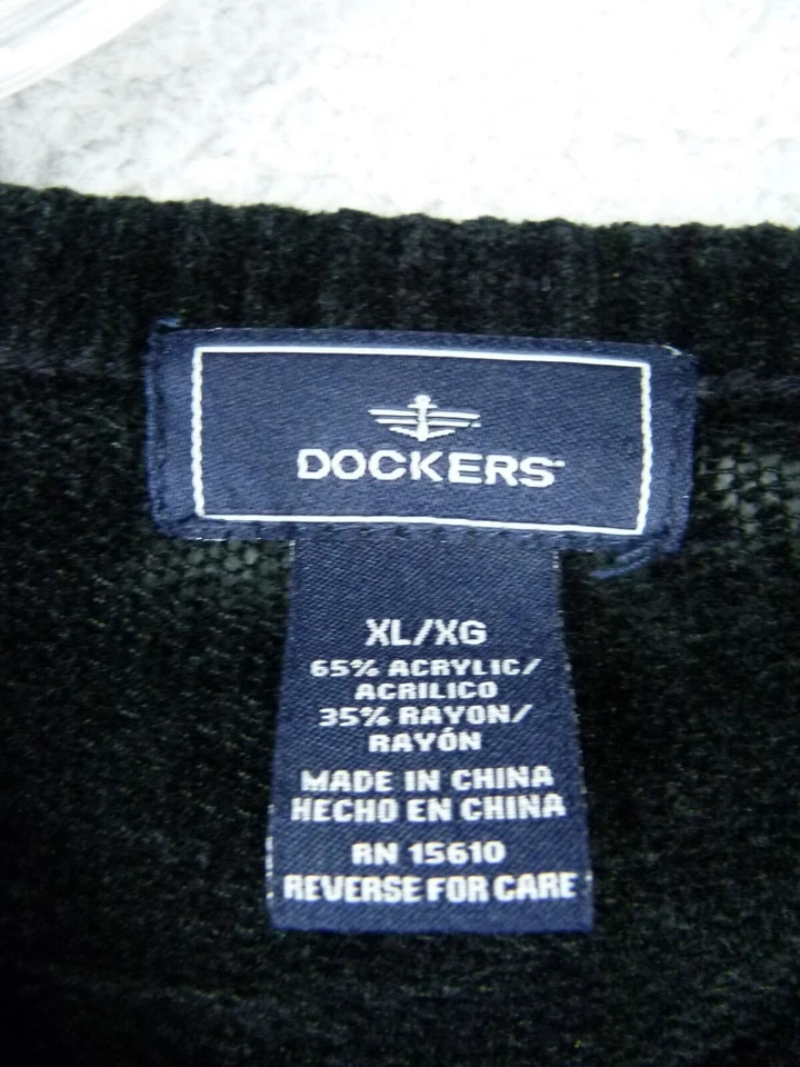 Dockers Mens XL Black / Gray Striped Geometric Pullover Sweater - Image 2 of 4