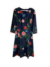New Eliza J Womens 8 Garden Floral 3/4 Sleeve A Line Dress