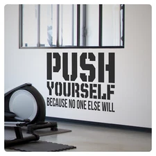 Push Yourself Gym Motivational Wall Decal Sticker Quote Home Vinyl Decor