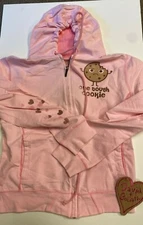 Womens Vintage Juniors David & Goliath One Tough Cookie Zip Up Hoodie Sweatshirt