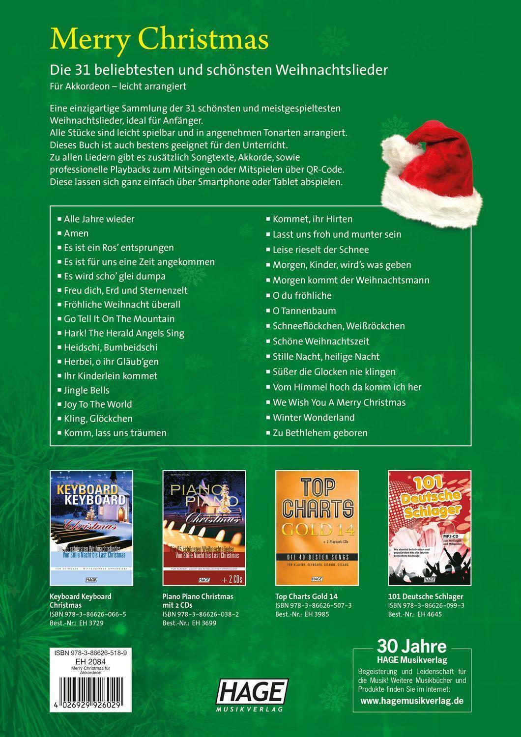 Thumbnail - Merry Christmas Für Akkordeon | Hage Musikverlag | Taschenbuch | 48 S.