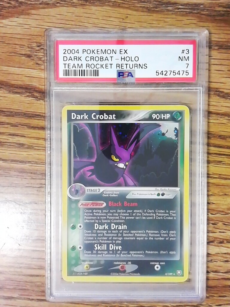 Dark Crobat 3/109 TEAM ROCKET RETURNS Holo Rare Graded Pokemon Card - PSA 7