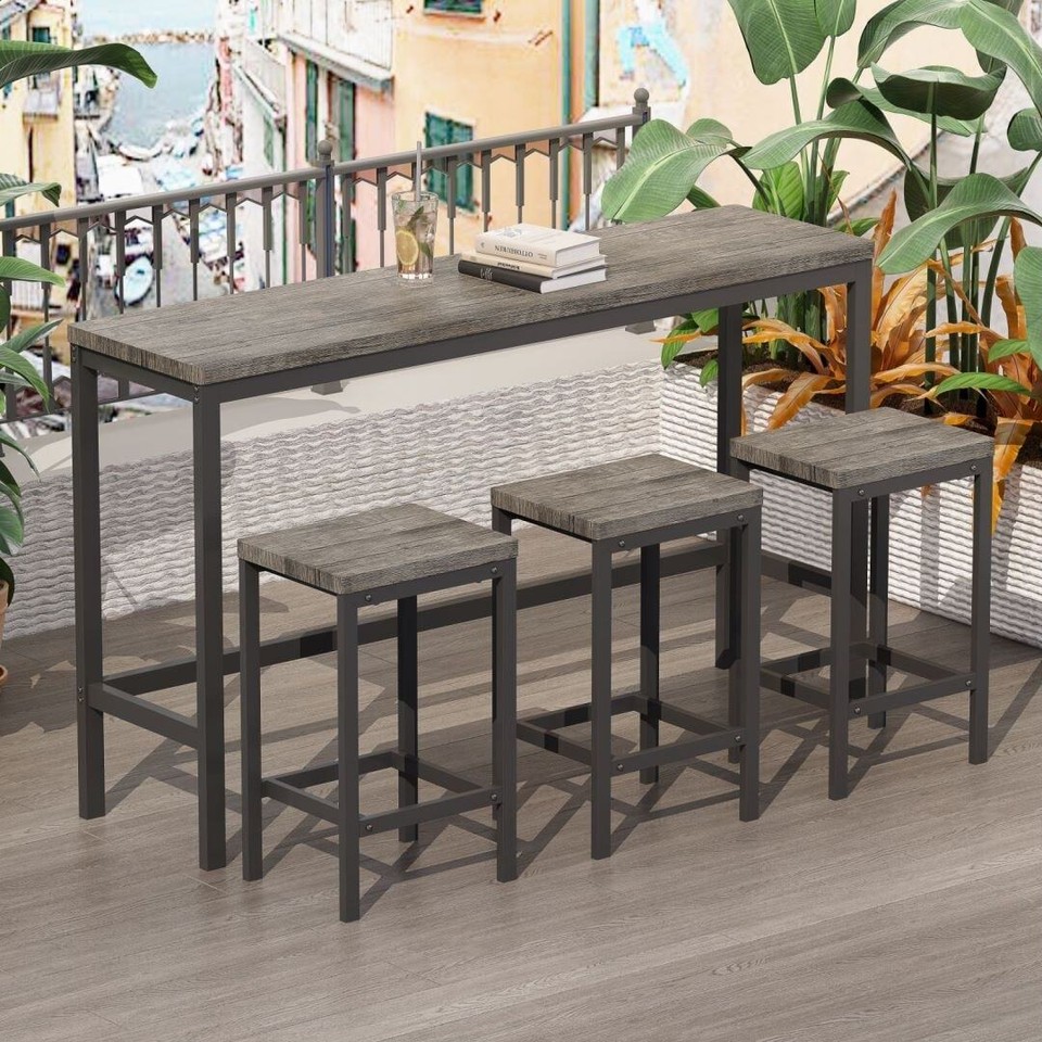 Modern Design Kitchen Dining Table Set with 3 Stools eBay
