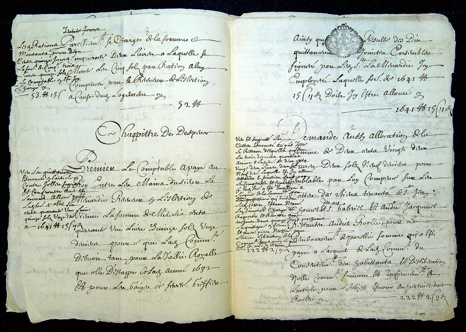 Authentique documents Généralité de Grenoble 1682 - 12 pages - Photo 3/4