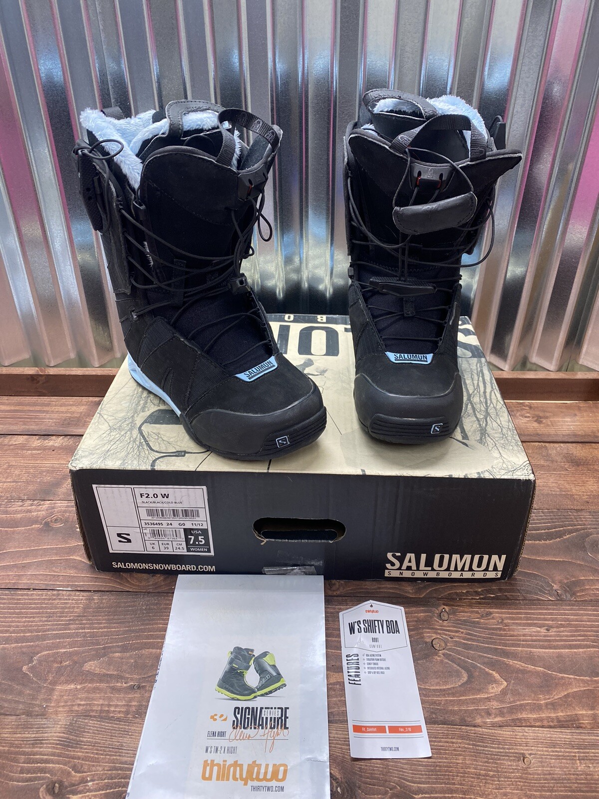 Salomon F2.0 Stivali da Snowboard Donna US 7 5 Nero Blu Ottime condizioni