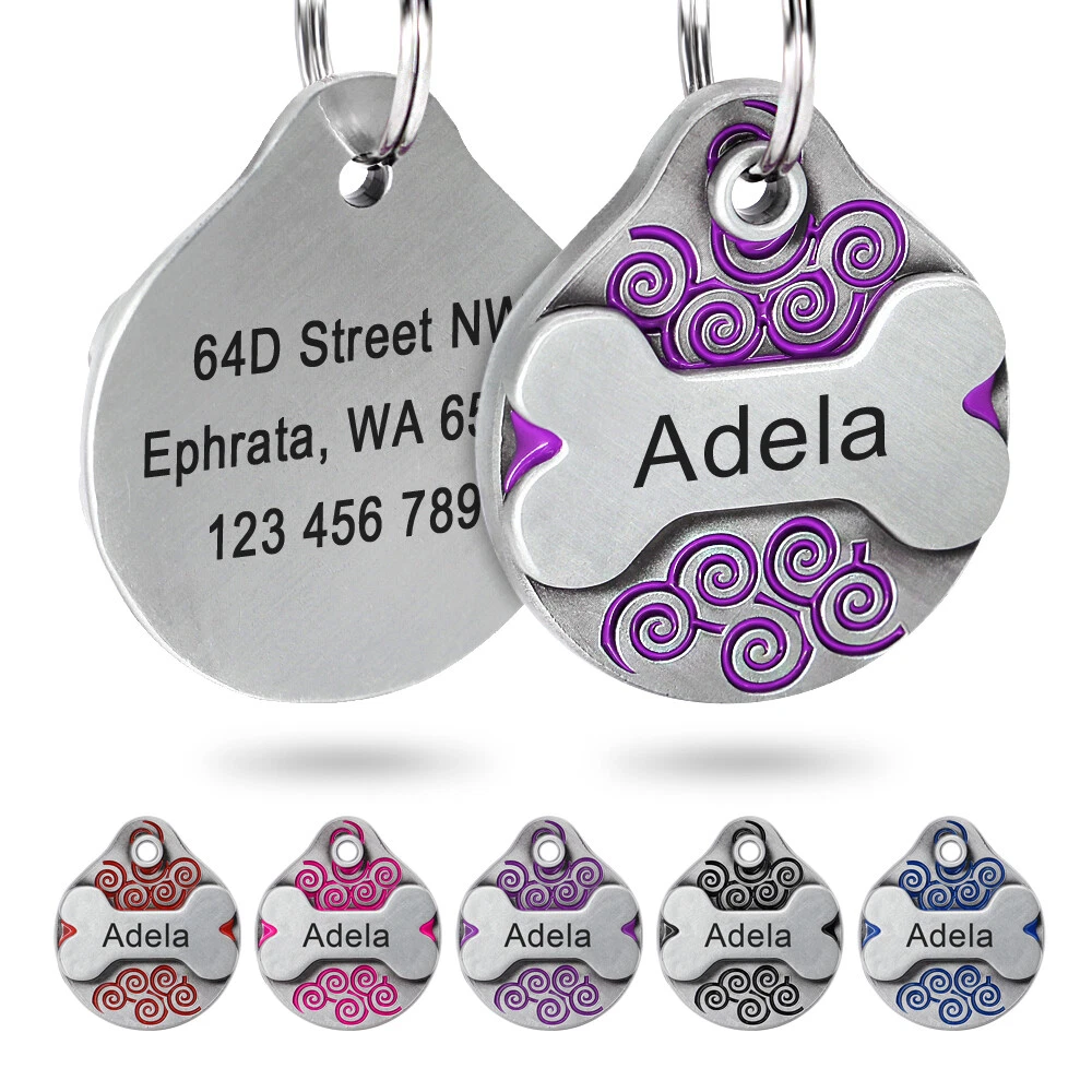 Dog ID Tags Personalized Front Back Free Engraving Pet Cat