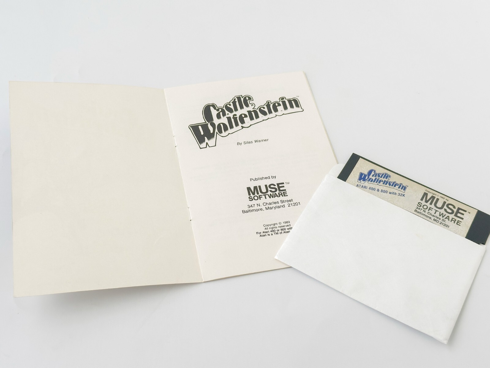 Castle Wolfenstein - MUSE Software - 1982 / Atari 400/800 | eBay
