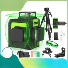 3D Cross Line Laser Level Green Laser Beam Self-Leveling 360 Vertical Horizontal