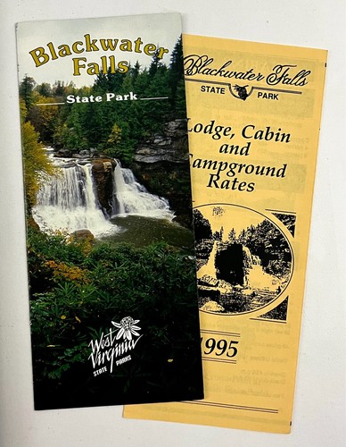 1990s Blackwater Falls State Park WV Rates Guide Vintage Travel Brochure Lot