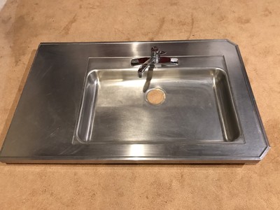 Vtg Mcm 60s Stainless Tablesink Shallow Sink Kitchen Restaurant 45