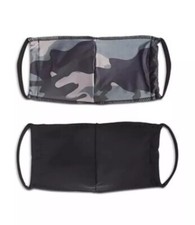 ONZIE MINDFUL MASKS-UNISEX FACE MASKS 2-PK BLACK  COMBAT CAMO, OSFA - BRAND NEW