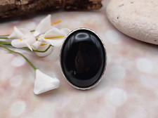 Genuine Black Onyx 925 Sterling Silver Handmade Gemstone Ring Anniversary Ring