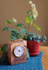 Spalted Maple Wood Clock with 3" Diameter Quartz Movement
