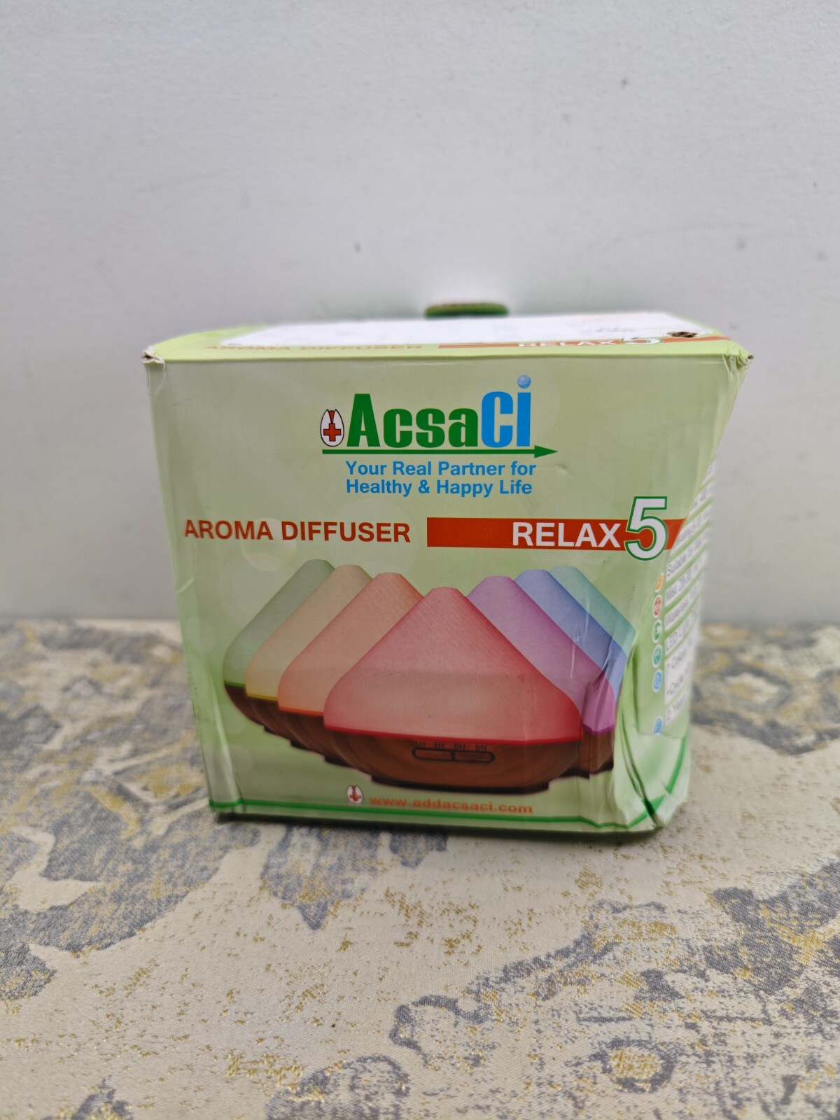 AddAcsaCI RELAX 5 Essential Oil Aromatherapy, Quite Ultrasonic Aroma Diffuser&Hu