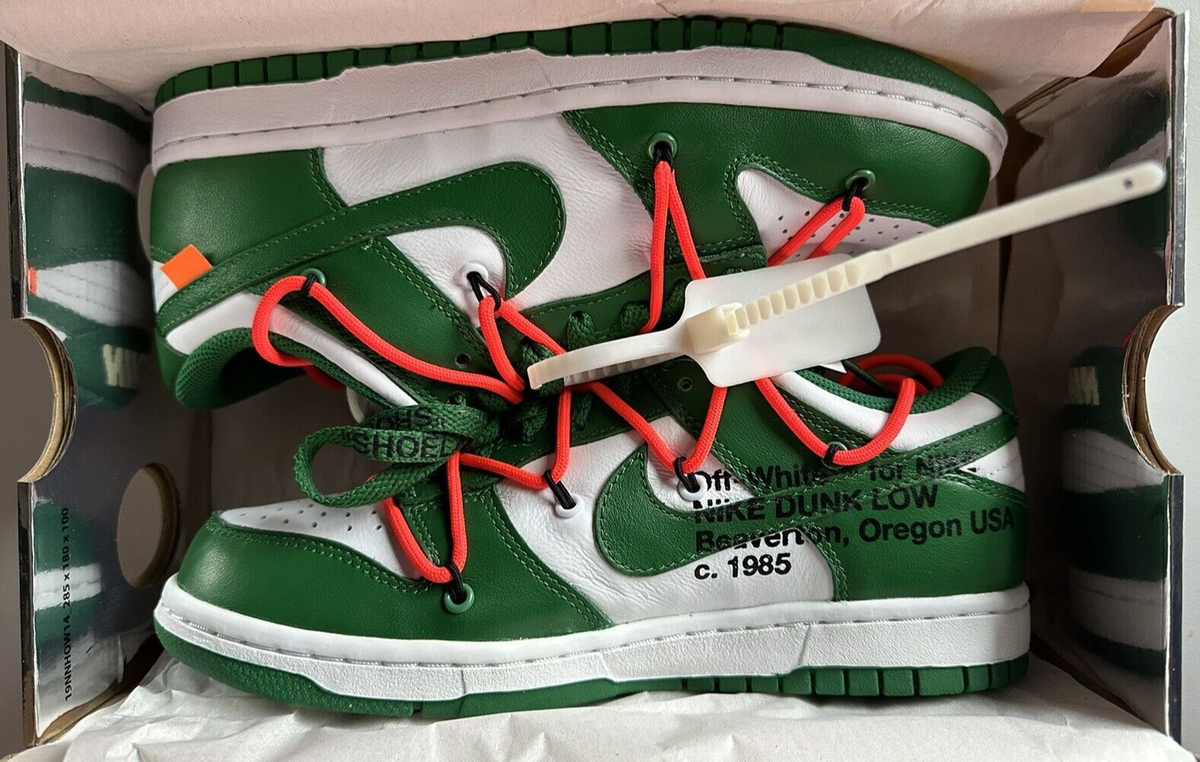 Nike Off White Dunk Low Pine Green - UK 5 | eBay UK