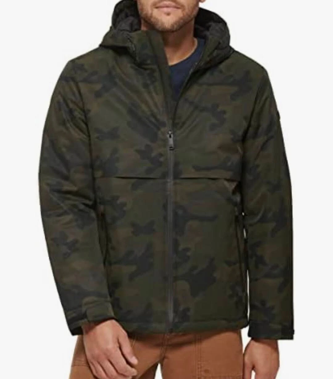 Dockers Men's XL Flex Tech Filled Storm Jacket Hooded Modern CAMO