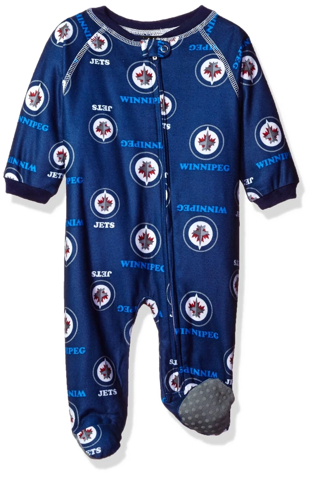 NHL Winnipeg Jets Recién Nacidos Niños Ropa de Dormir Estampado Completo Monos con Cremallera, 3-6... Foto 2 de 3