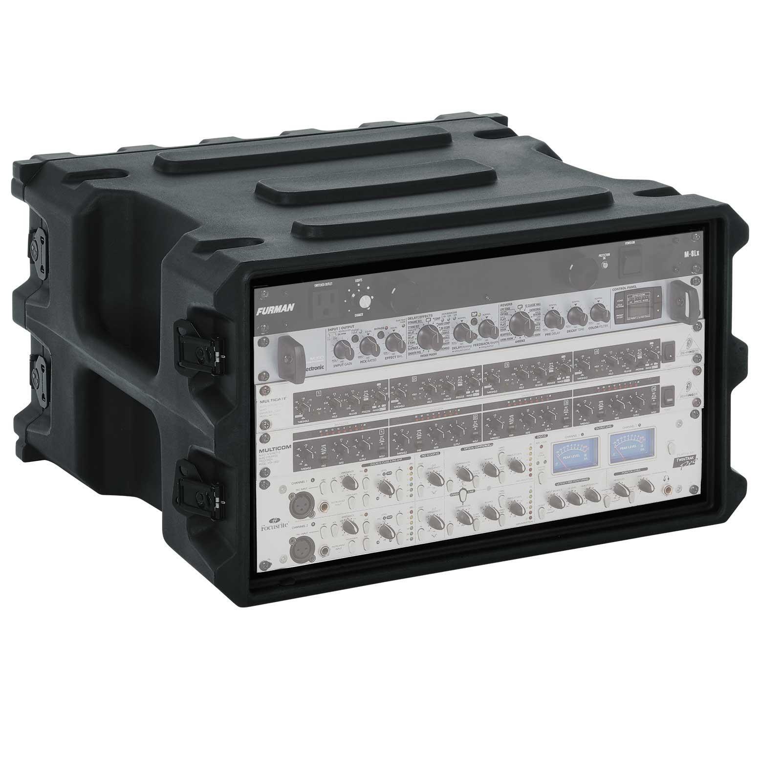 Gator G-PROR-6U-19 6U 19 Deep Molded Mil-Grade PE Audio Rack w/wheels - hand...