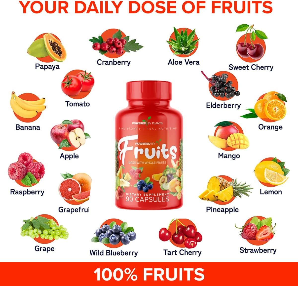 Fruits and Veggies Whole Food Supplement with Superfood Fruits and