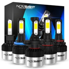 NOVSIGHT H1 H3 H4 H7 H11 9005 9006 LED Headlight Bulbs Kit Hi/Lo Beam 72W White