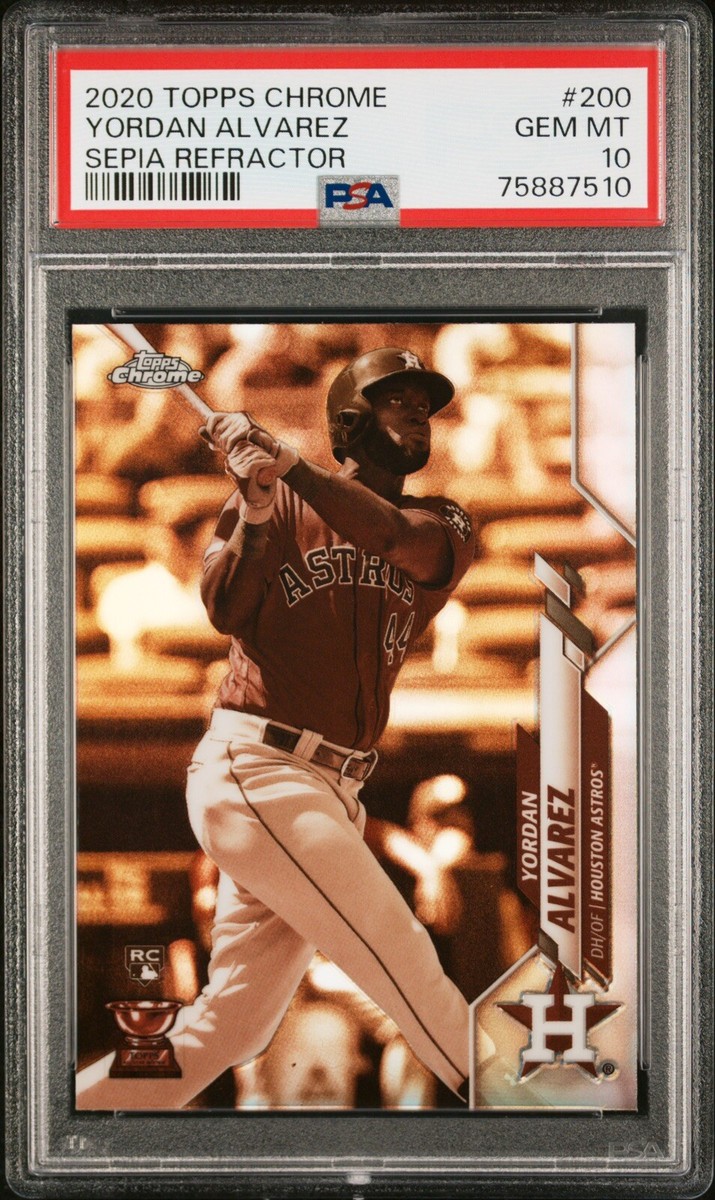 2020 Yordan Alvarez Topps Chrome Sepia Refractor RC #200 PSA 10