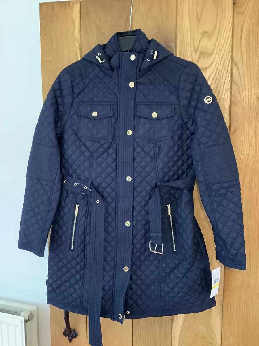 Michael Kors Womens Coat Jacket Medium M True Navy Blue quilted Approx size Uk12