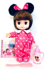 Bandai Disney Remin Minnie Mouse 9" Baby Doll Basic Set With Accessories