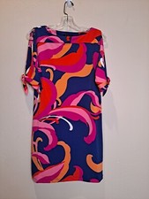 Trina Turk womens Short Mini Dress SMALL Vinet Scrolling Slit Sleeve Knit $178