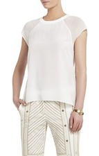 NEW BCBG MAX AZRIA WHITE SAMMIE ASYMMETRICAL-HEM TOP RXI1S294/AS244 SIZE M