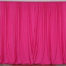 2 pcs 10 feet x 10 feet Polyester Backdrop Drape Curtains Panels - FUSCHIA