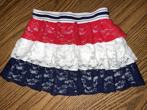 Red, White, Blue Layered Skirt -Kids Sm - Picture 2 of 3