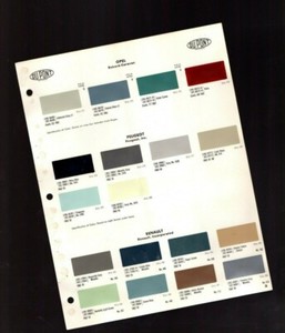 Peugeot Colour Chart