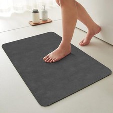 Bath Mat Bathroom Rugs Non Slip Washable Thin Absorbent Quick Dry Bath Mat Fi...
