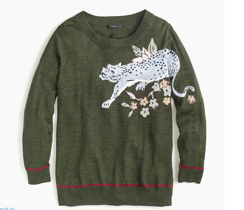 NWT J.crew Tippi sweater with intarsia 