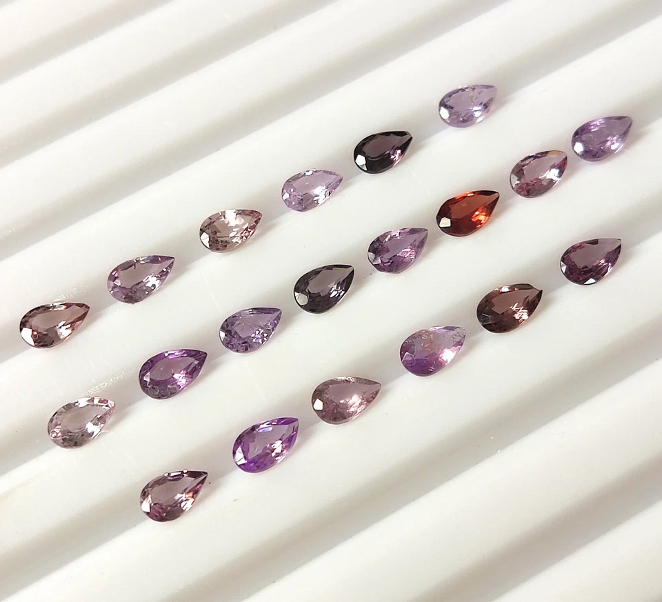 Spinel Multi Color Natural Faceted Pear Cut 5X3 mm Calibrated Gemsstone 20 Piece - Image 3 of 4
