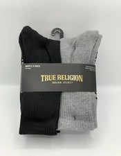 True Religion Crew Cut Socks, 8 Pack, Shoe Sz 6-12.5, Sock Sz 10-13