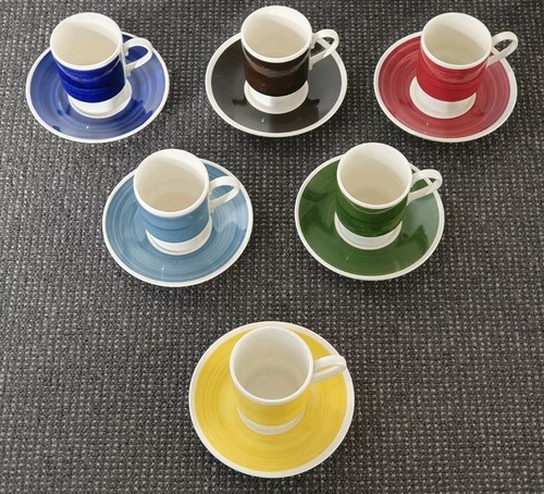 🔶6 ROYAL SPHINX MAASTRICHT HOLLAND CUP SAUCERS MCM 70s RETRO SPACE AGE POP MOD - Bild 2 von 13