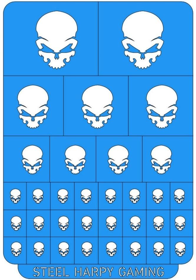 Skulls - Airbrush / Painting Stencil - Steel Harpy Gaming - Brand New