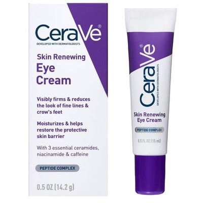 CeraVe Skin Renewing Eye Cream for Dark Circles & Puffiness Fragrance Free 0.5oz