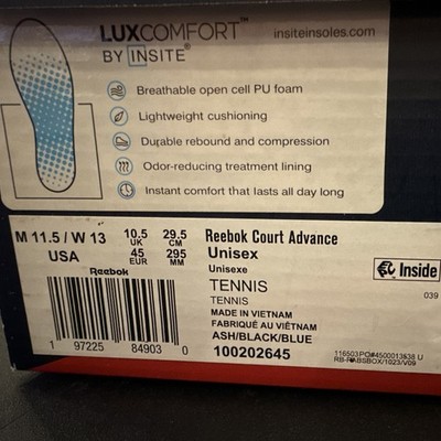 Reebok Court Advance Men s Lace-Up Tennis Sneakers Ash/Black/Blue